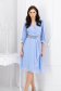 Rochie din voal albastru-deschis midi in clos accesorizata cu pietre stras in talie 1 - StarShinerS.ro