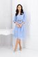 Rochie din voal albastru-deschis midi in clos accesorizata cu pietre stras in talie 3 - StarShinerS.ro