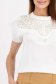 Bluza dama din tricot subtire alba cu croi larg si aplicatii cu perle si pietre strass - SunShine 4 - StarShinerS.ro