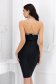 Rochie bandage neagra scurta tip creion cu pietre strass in partea frontala 2 - StarShinerS.ro