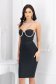 Rochie bandage neagra scurta tip creion cu pietre strass in partea frontala 1 - StarShinerS.ro