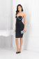 Rochie bandage neagra scurta tip creion cu pietre strass in partea frontala 4 - StarShinerS.ro