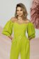 Bluza dama din stofa elastica verde lime mulata cu umeri goi si maneci trei-sferturi bufante 1 - StarShinerS.ro