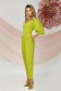 Bluza dama din stofa elastica verde lime mulata cu umeri goi si maneci trei-sferturi bufante 3 - StarShinerS.ro