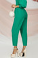 Pantaloni lungi din stofa elastica verzi conici cu buzunare laterale accesorizati cu cordon 3 - StarShinerS.ro