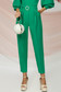 Pantaloni lungi din stofa elastica verzi conici cu buzunare laterale accesorizati cu cordon 1 - StarShinerS.ro