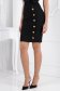Fusta bandage neagra tip creion cu talie inalta si nasturi decorativi 1 - StarShinerS.ro