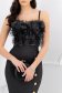 Fusta bandage neagra tip creion cu talie inalta si nasturi decorativi 4 - StarShinerS.ro