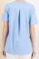 Tricou din bumbac albastru-deschis cu croi larg usor asimetric cu brosa in forma de floare 5 - StarShinerS.ro