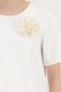 Tricou din bumbac alb cu croi larg usor asimetric cu brosa in forma de floare 6 - StarShinerS.ro