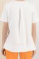 Tricou din bumbac alb cu croi larg usor asimetric cu brosa in forma de floare 5 - StarShinerS.ro