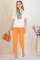 Tricou din bumbac alb cu croi larg usor asimetric cu brosa in forma de floare 3 - StarShinerS.ro