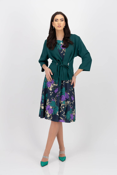 Elegant dresses, Dress cloche midi georgette with floral print - StarShinerS.com