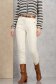Blugi lungi bej skinny cu talie inalta si accesoriu tip curea 5 - StarShinerS.ro