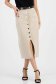 Fusta de blugi crem midi cu un croi drept si accesoriu tip curea 1 - StarShinerS.ro
