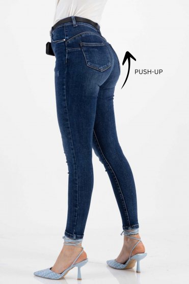 Skinny jeans, Blue jeans skinny jeans long high waisted faux leather belt - StarShinerS.com