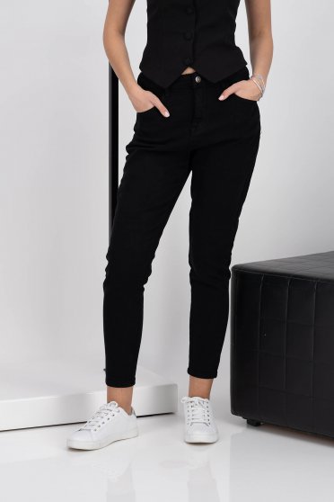 Jeans, Black jeans medium waist lateral pockets - StarShinerS.com