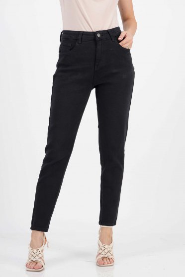 Black jeans medium waist lateral pockets