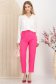 Pantaloni lungi din bumbac roz cu un croi drept si buzunare frontale false 2 - StarShinerS.ro