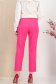 Pantaloni lungi din bumbac roz cu un croi drept si buzunare frontale false 4 - StarShinerS.ro