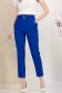 Pantaloni lungi din stofa elastica albastri cu un croi drept si accesorii tip curea 6 - StarShinerS.ro