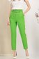 Pantaloni lungi din stofa elastica verzi cu un croi drept si accesorii tip curea 6 - StarShinerS.ro