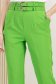 Pantaloni lungi din stofa elastica verzi cu un croi drept si accesorii tip curea 5 - StarShinerS.ro