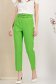 Pantaloni lungi din stofa elastica verzi cu un croi drept si accesorii tip curea 1 - StarShinerS.ro