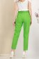 Pantaloni lungi din stofa elastica verzi cu un croi drept si accesorii tip curea 4 - StarShinerS.ro