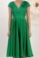 Rochie din tafta elastica si dantela verde midi in clos accesorizata cu brosa cu pene - StarShinerS 4 - StarShinerS.ro