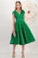Rochie din tafta elastica si dantela verde midi in clos accesorizata cu brosa cu pene - StarShinerS 3 - StarShinerS.ro