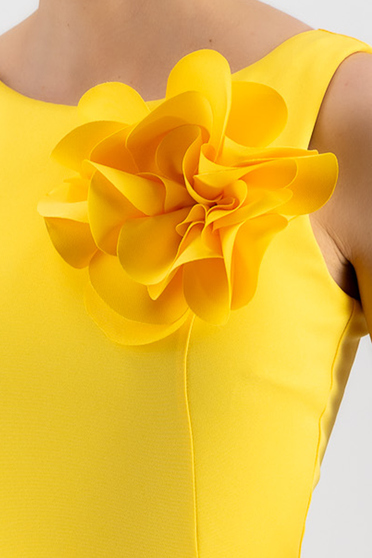 Accesorii damă galben,  marimea OneSize, Brosa florala maxi din stofa elastica galbena - StarShinerS - StarShinerS.ro