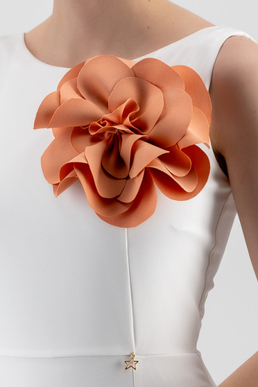 Brosa florala maxi din stofa elastica corai - StarShinerS
