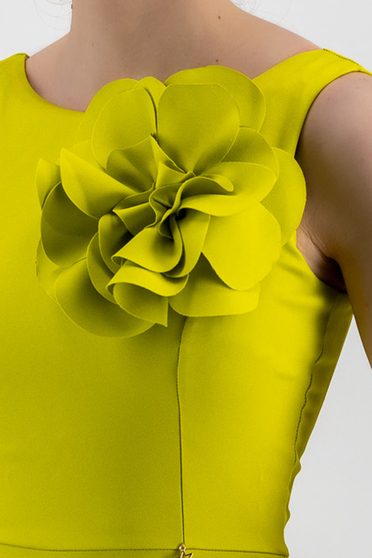 Brosa florala maxi din stofa elastica verde lime - StarShinerS