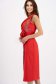 Rochie din scuba rosie midi tip creion accesorizata cu pietre strass si perle 2 - StarShinerS.ro