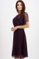 Rochie din voal mov midi in clos cu aplicatii cu pietre strass si maneci cazute 2 - StarShinerS.ro
