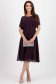 Rochie din voal mov midi in clos cu aplicatii cu pietre strass si maneci cazute 3 - StarShinerS.ro