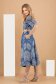 Rochie din ghipură albastra midi in clos cu accesoriu tip curea din ratan - SunShine 2 - StarShinerS.ro