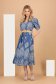 Rochie din ghipură albastra midi in clos cu accesoriu tip curea din ratan - SunShine 3 - StarShinerS.ro