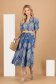 Rochie din ghipură albastra midi in clos cu accesoriu tip curea din ratan - SunShine 1 - StarShinerS.ro