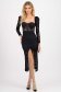 Rochie din dantela pe bumbac neagra midi tip corset pe corp 1 - StarShinerS.ro