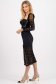 Rochie din dantela pe bumbac neagra midi tip corset pe corp 2 - StarShinerS.ro