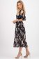 Rochie plisata din voal neagra midi in clos cu elastic in talie si accesoriu tip curea 2 - StarShinerS.ro