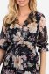Rochie plisata din voal neagra midi in clos cu elastic in talie si accesoriu tip curea 4 - StarShinerS.ro