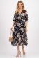Rochie plisata din voal neagra midi in clos cu elastic in talie si accesoriu tip curea 3 - StarShinerS.ro