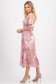 Rochie plisata din voal roz-deschis midi in clos cu elastic in talie si accesoriu tip curea 2 - StarShinerS.ro