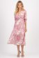 Rochie plisata din voal roz-deschis midi in clos cu elastic in talie si accesoriu tip curea 3 - StarShinerS.ro
