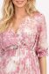 Rochie plisata din voal roz-deschis midi in clos cu elastic in talie si accesoriu tip curea 4 - StarShinerS.ro