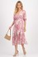 Rochie plisata din voal roz-deschis midi in clos cu elastic in talie si accesoriu tip curea 1 - StarShinerS.ro