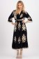 Rochie din viscoza neagra in clos cu elastic in talie si decolteu petrecut 3 - StarShinerS.ro